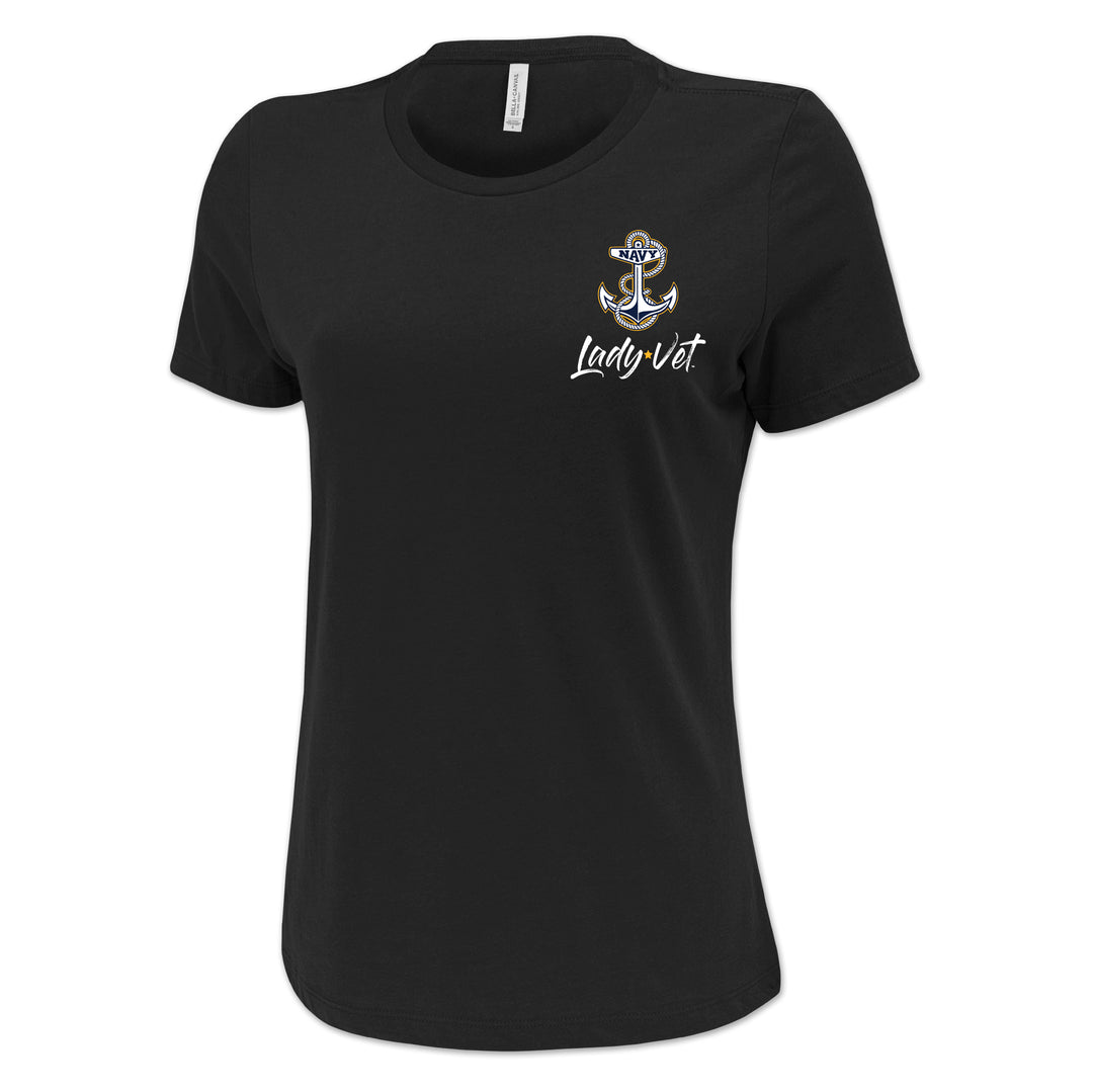 Navy Lady Vet Left Chest Logo Ladies T-Shirt