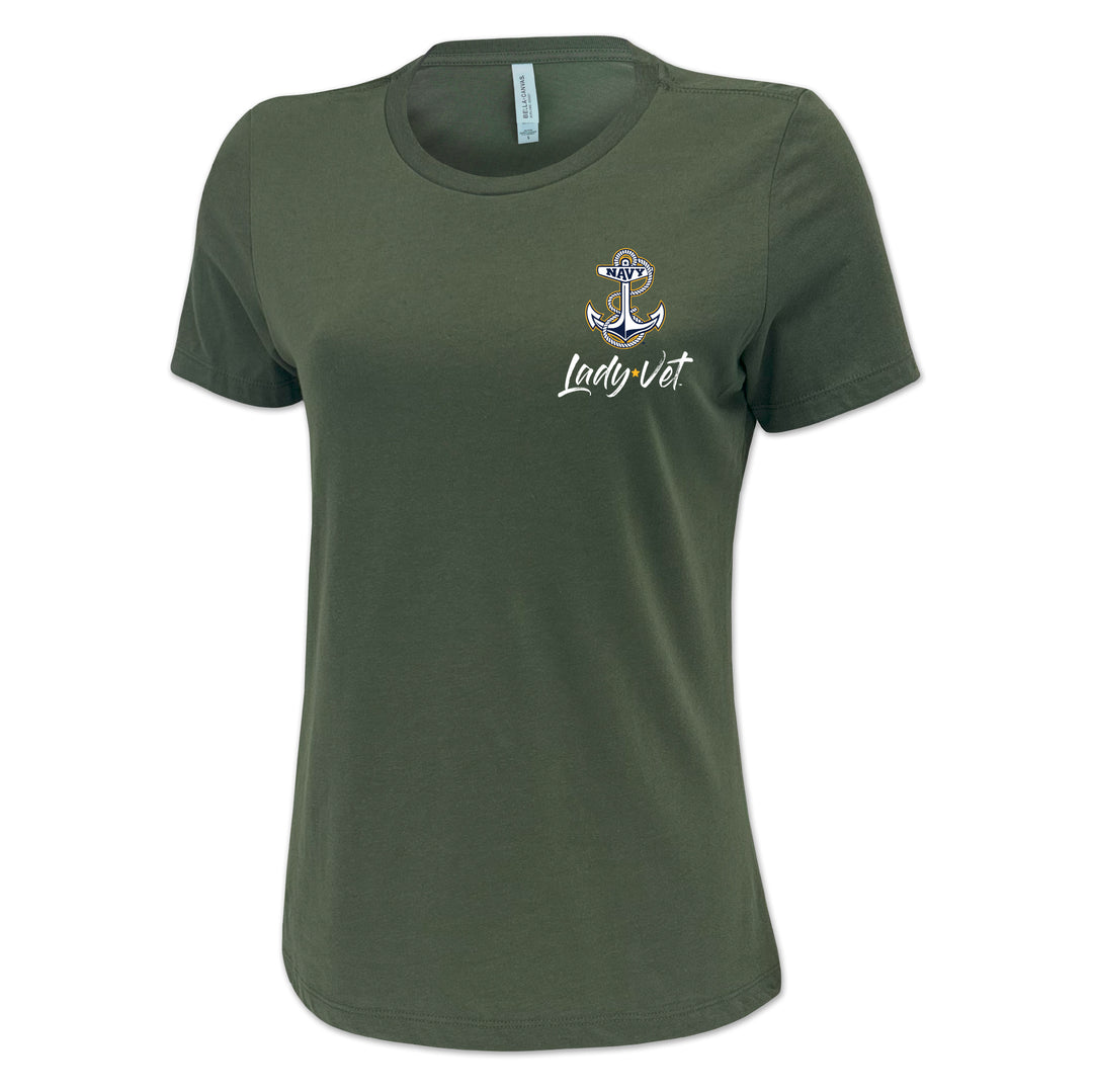 Navy Lady Vet Left Chest Logo Ladies T-Shirt