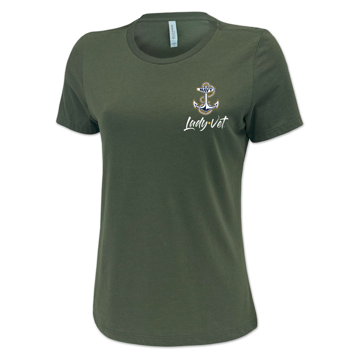 Navy Lady Vet Left Chest Logo Ladies T-Shirt