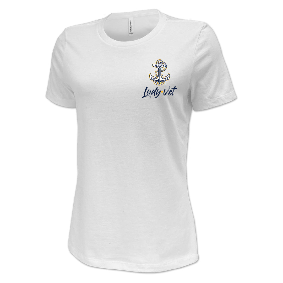 Navy Lady Vet Left Chest Logo Ladies T-Shirt