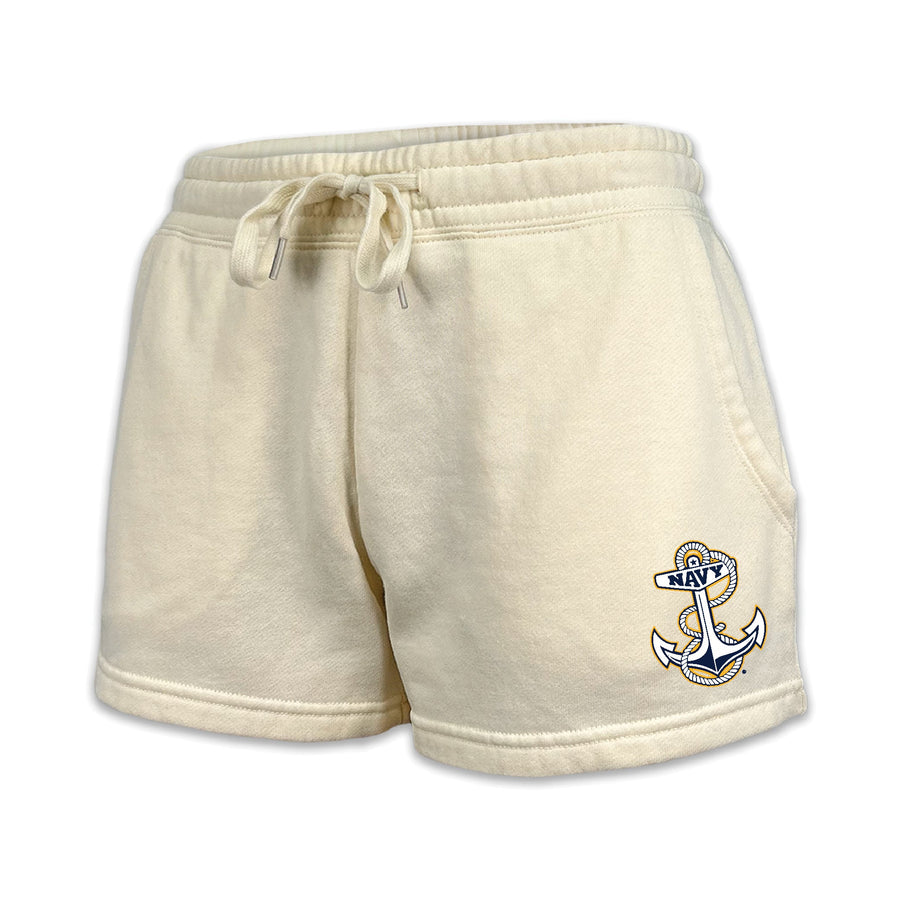 Navy Anchor Ladies Fleece Shorts (4 colors available)