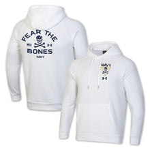 Load image into Gallery viewer, Navy Under Armour 2024 Rivalry Fear the Bones Fleece Hood (White)