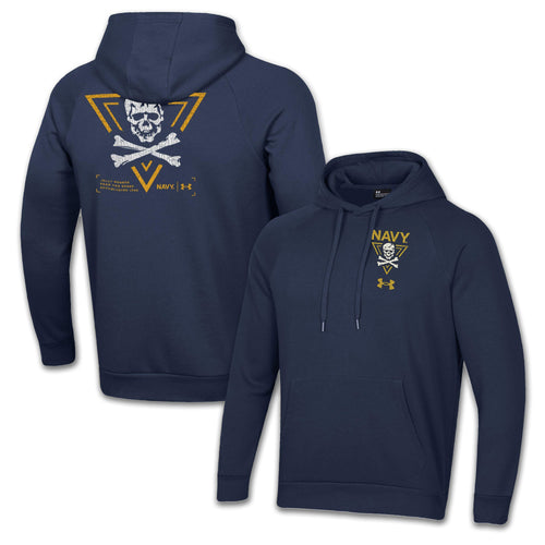 Navy Under Armour 2024 Rivalry Jolly Rogers Fear the Bones Triangle Fleece Hood (Navy)