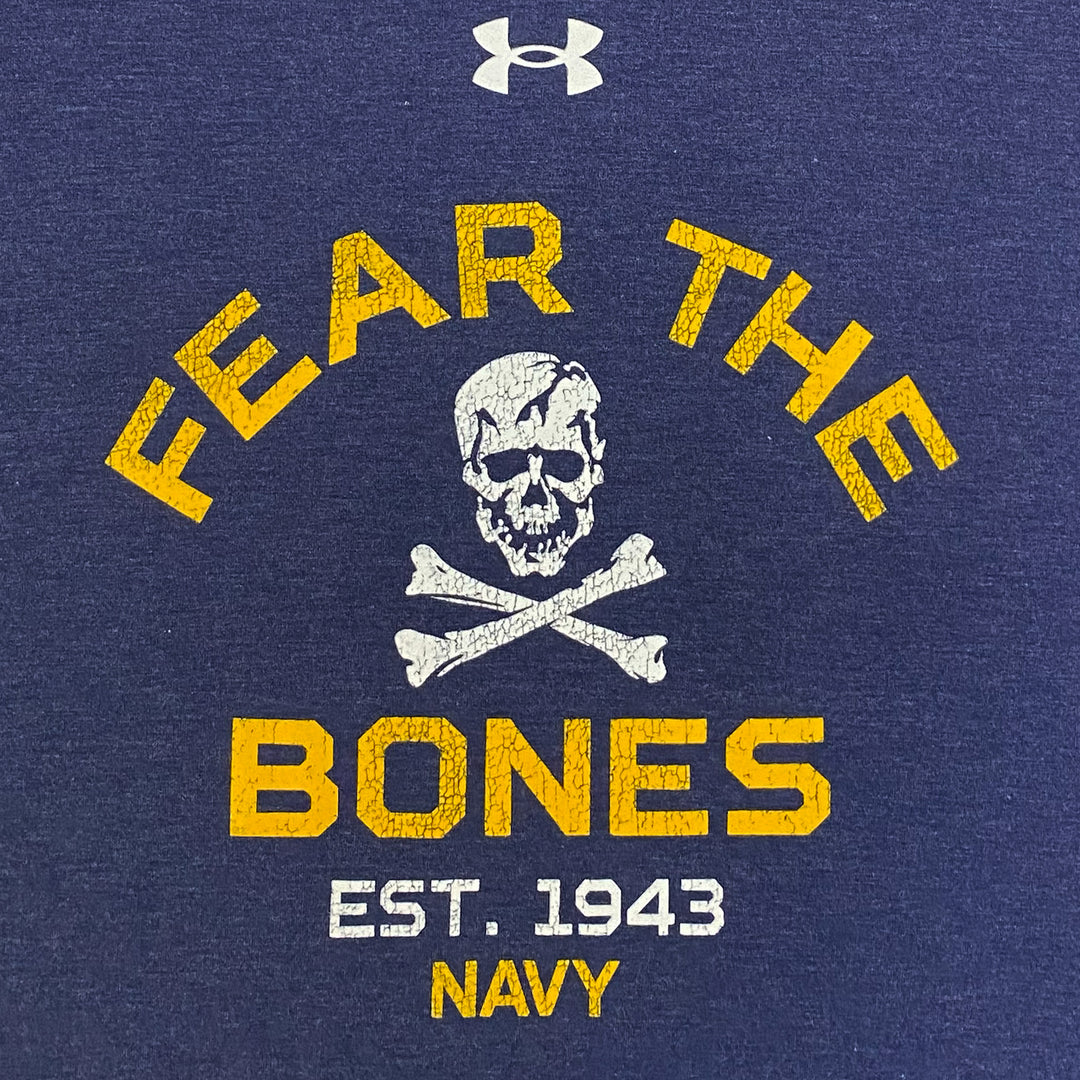Navy Under Armour Fear The Bones Icon Long Sleeve Hood (Navy)