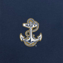 Load image into Gallery viewer, Navy Anchor Tackle Twill Embroidered Fleece Full Zip Hood (Navy)