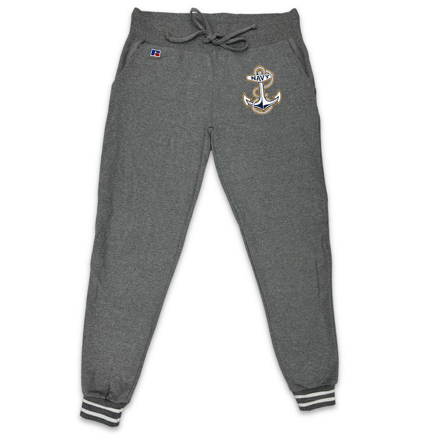 Navy Anchor Ladies French Terry Jogger