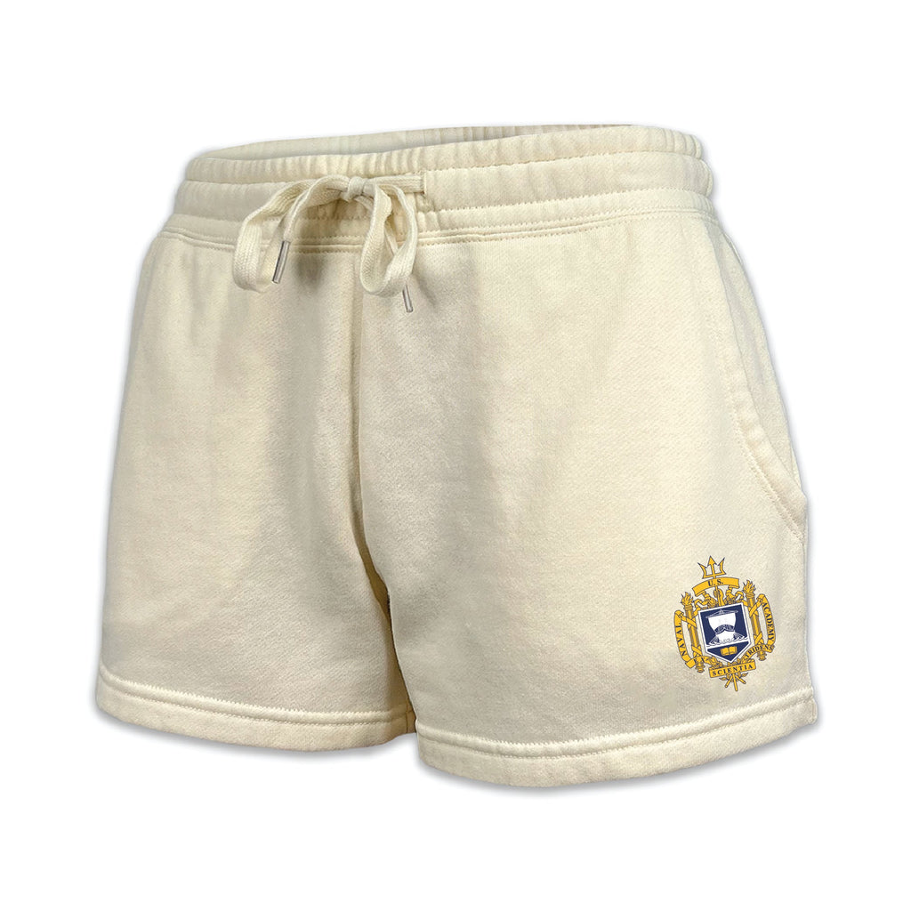 USNA Crest Ladies Fleece Shorts