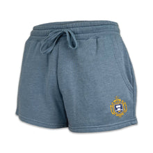 Load image into Gallery viewer, USNA Crest Ladies Fleece Shorts