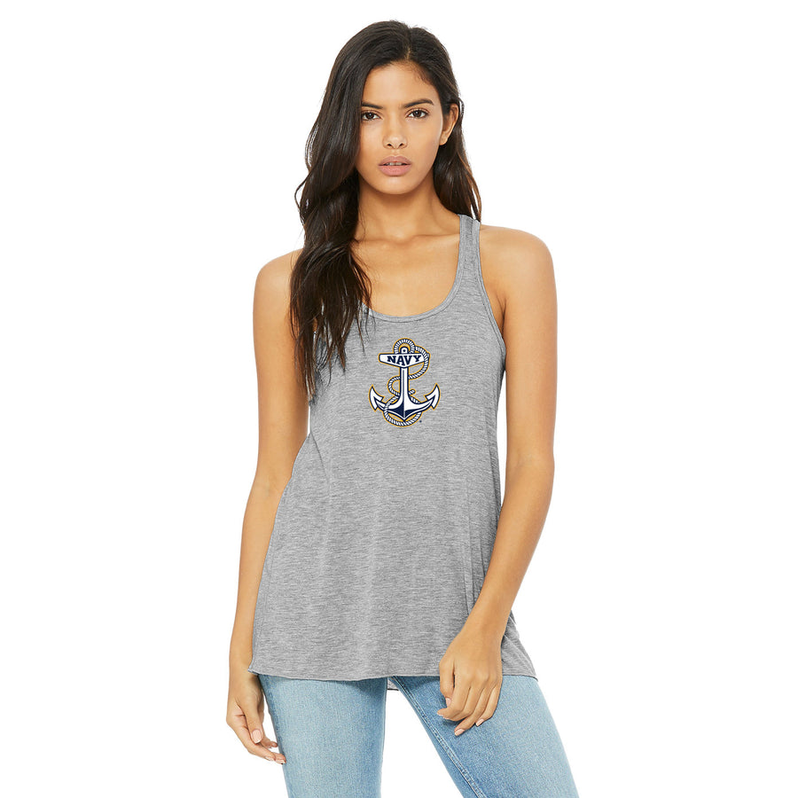 Navy Ladies Anchor Racerback