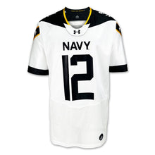 Load image into Gallery viewer, Navy Under Armour 2024 Rivalry Men&#39;s Football Replica Jersey (White)