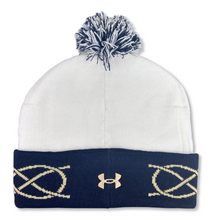 Load image into Gallery viewer, Navy Under Armour Ireland 2023 Pom Beanie (white)