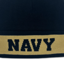 Load image into Gallery viewer, Navy Under Armour Sideline Jacquard Knit Cuff Beanie (Navy)