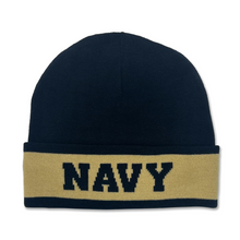 Load image into Gallery viewer, Navy Under Armour Sideline Jacquard Knit Cuff Beanie (Navy)