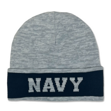 Load image into Gallery viewer, Navy Under Armour Sideline Jacquard Knit Cuff Beanie (Grey)