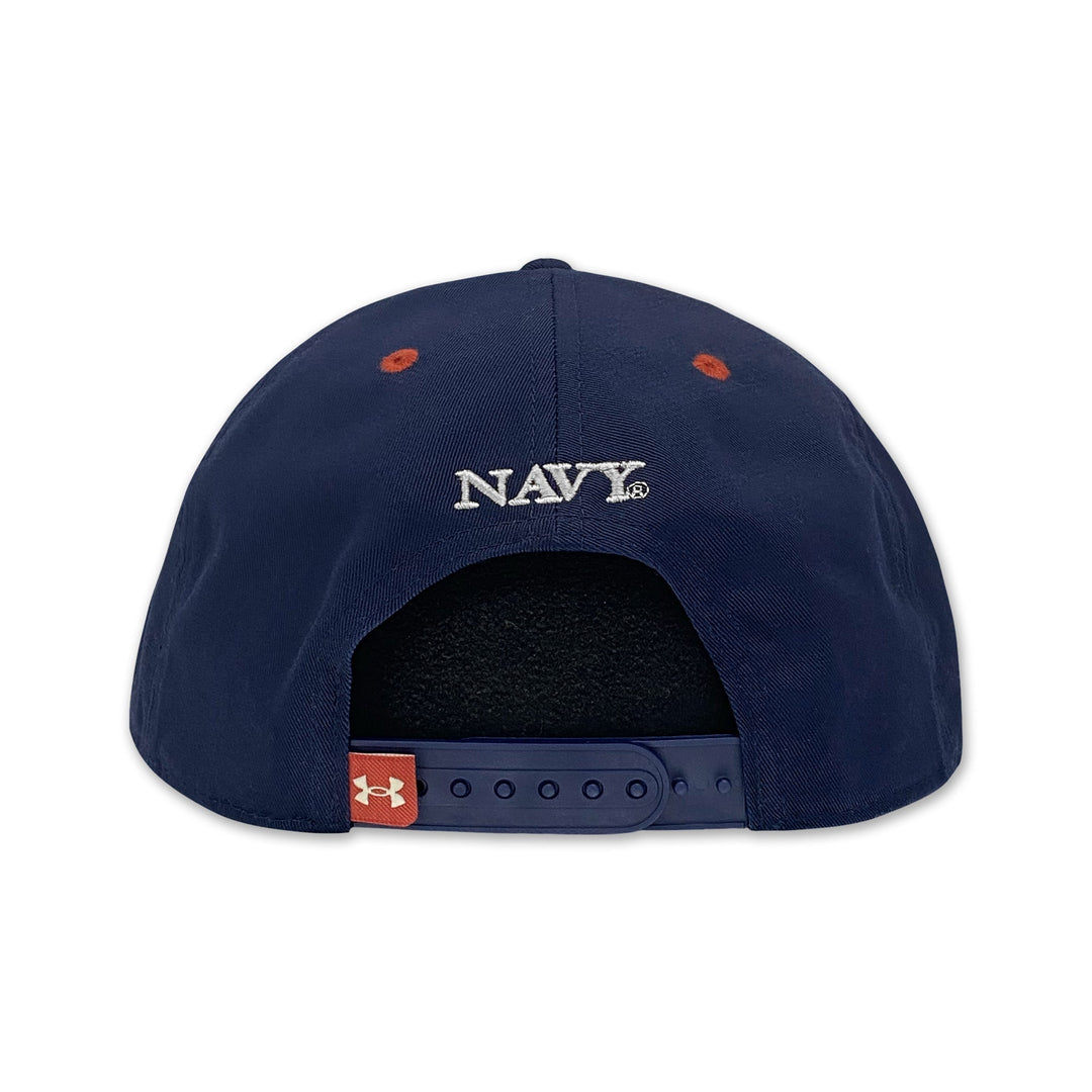 Navy Under Armour 2025 Rivalry Poly Cotton Washed Low Crown Flat Adjustable Hat (Navy)