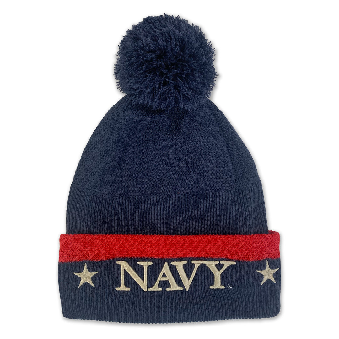 Navy Under Armour 2025 Rivalry Drive Pom Beanie (Navy)