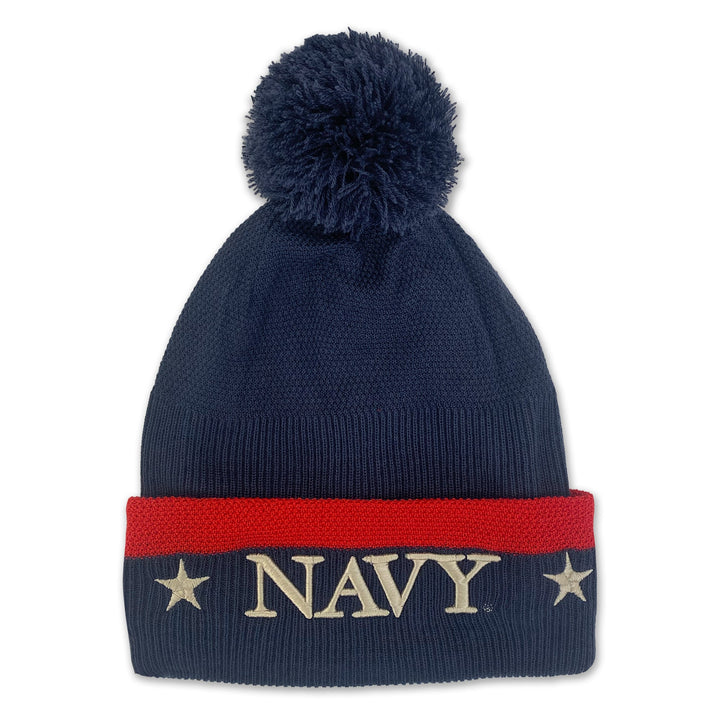 Navy Under Armour 2025 Rivalry Drive Pom Beanie (Navy)