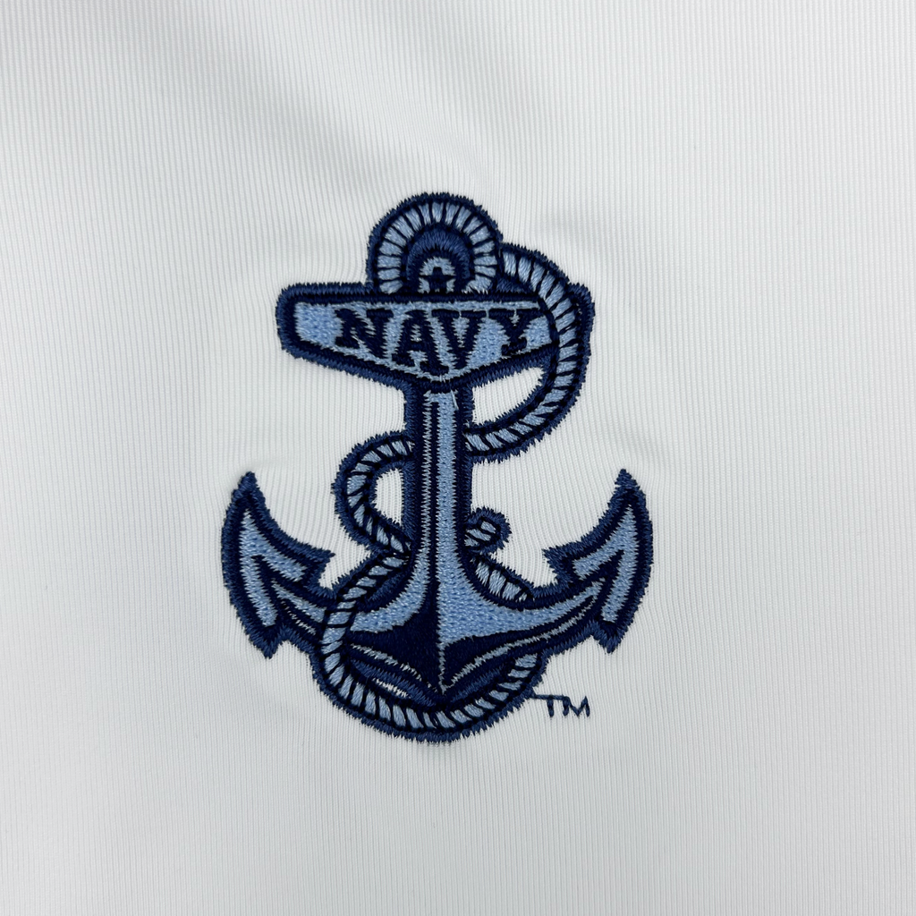 Navy Tonal Anchor Under Armour Performance Polo (White)