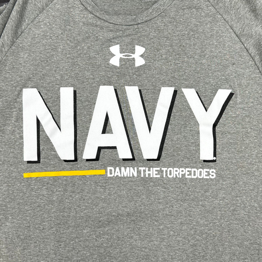 Navy Under Armour Damn the Torpedoes Ship T-Shirt (Grey)