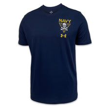 Load image into Gallery viewer, Navy Under Armour 2024 Rivalry 2-Sided Jolly Rogers Fear the Bones Triangle T-Shirt (Navy)