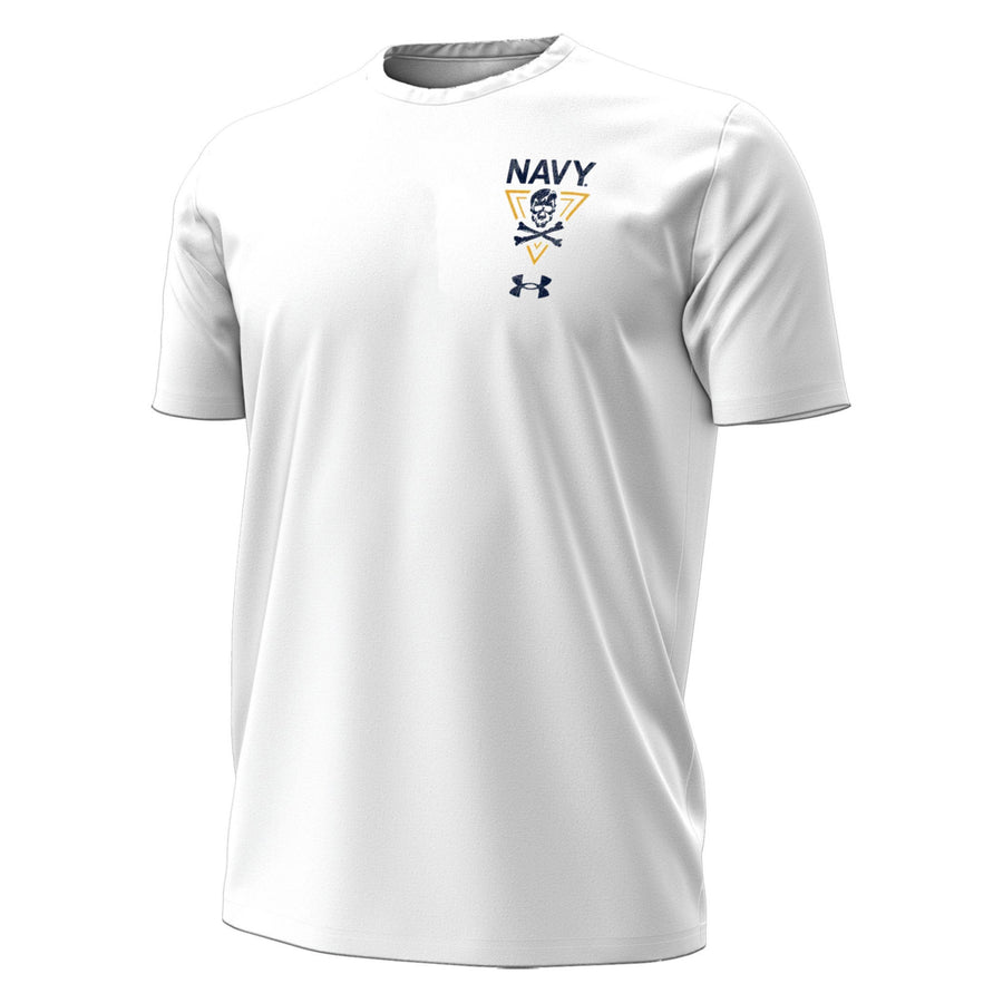 Navy Under Armour 2024 Rivalry 2-Sided Fear the Bones T-Shirt (White)