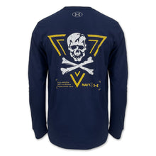 Load image into Gallery viewer, Navy Under Armour 2024 Rivalry 2-Sided Jolly Rogers Fear the Bones Triangle Long Sleeve T-Shirt (Navy)