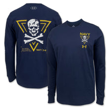 Load image into Gallery viewer, Navy Under Armour 2024 Rivalry 2-Sided Jolly Rogers Fear the Bones Triangle Long Sleeve T-Shirt (Navy)