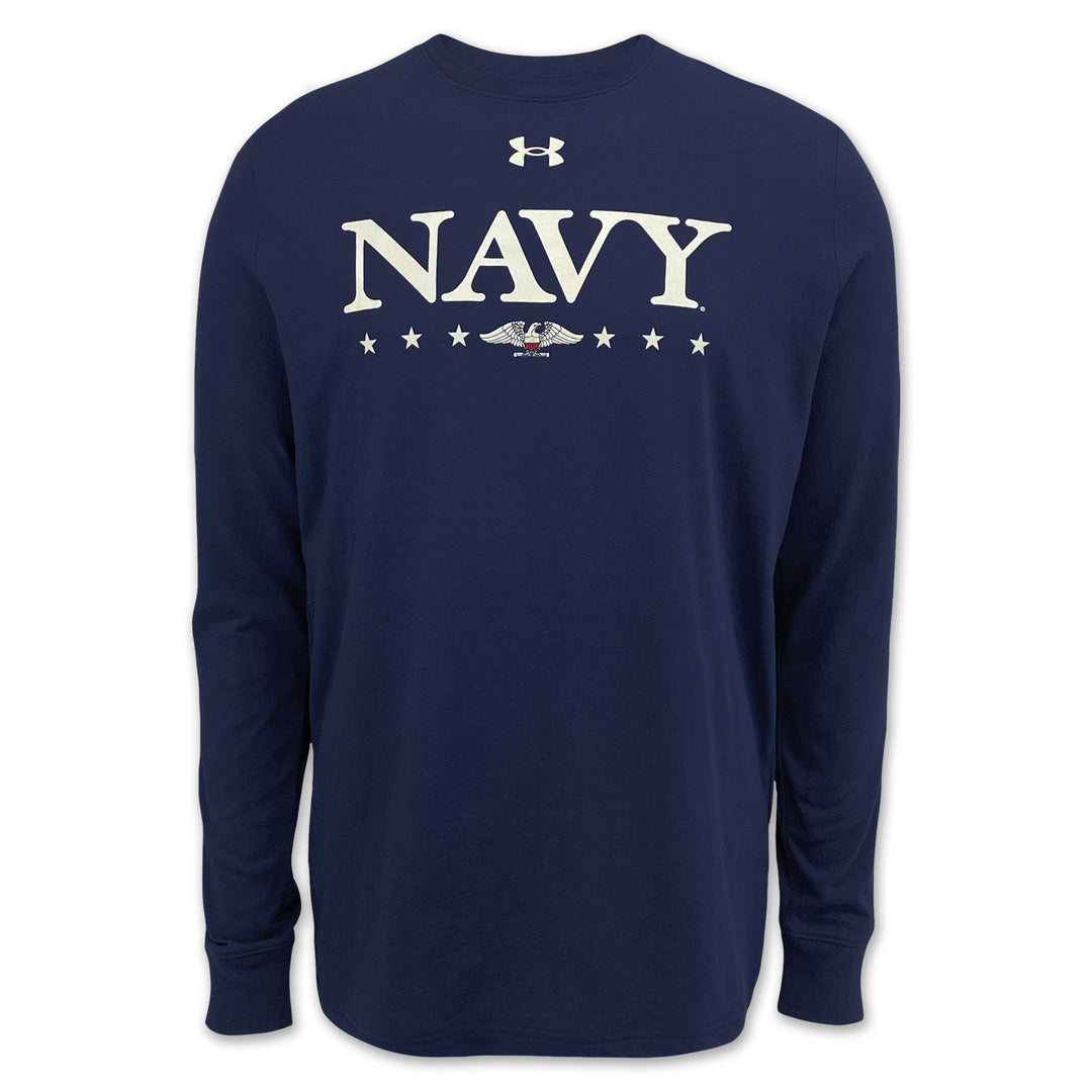 Navy Under Armour 2025 Rivalry Navy Eagle Cotton LS T-Shirt (Navy)