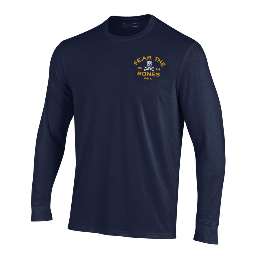 Navy Under Armour 2024 Rivalry 2-Sided Fear the Bones Long Sleeve T-Shirt (Navy)