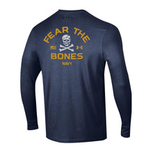 Load image into Gallery viewer, Navy Under Armour 2024 Rivalry 2-Sided Fear the Bones Long Sleeve T-Shirt (Navy)