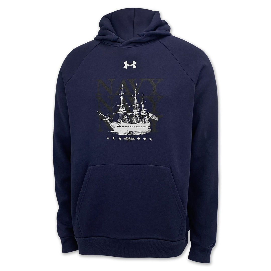 Navy Under Armour 2025 Rivalry Navy Ship Rival Fleece Hood (Navy)