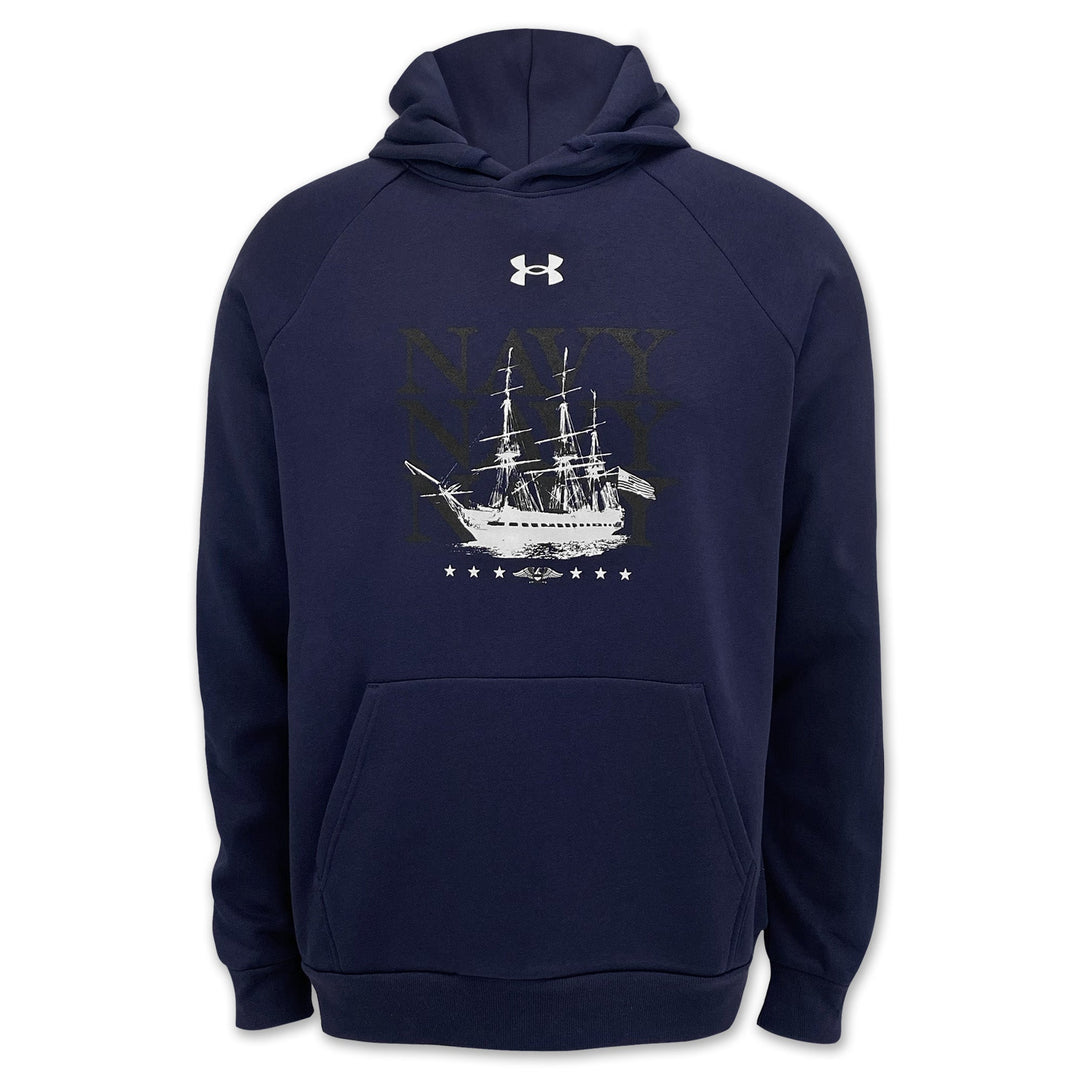 Navy Under Armour 2025 Rivalry Navy Ship Rival Fleece Hood (Navy)