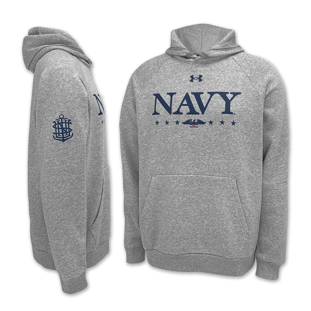 Navy Under Armour 2025 Rivalry Navy Eagle Rival Fleece Hood (Grey)