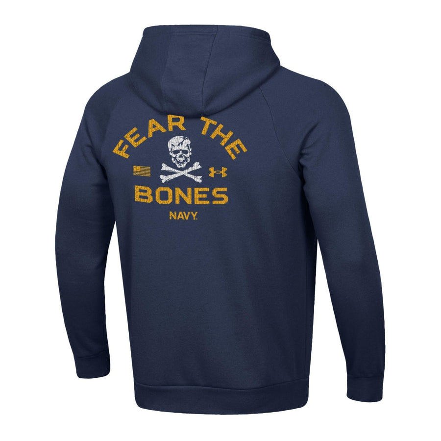 Navy Under Armour 2024 Rivalry Fear the Bones Fleece Hood (Navy)