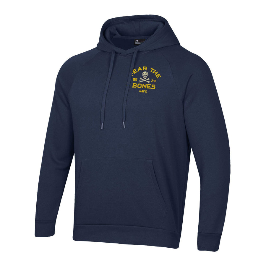 Navy Under Armour 2024 Rivalry 2-Sided Fear the Bones Fleece Hood (Navy)