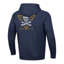 Load image into Gallery viewer, Navy Under Armour 2024 Rivalry Jolly Rogers Fear the Bones Triangle Fleece Hood (Navy)