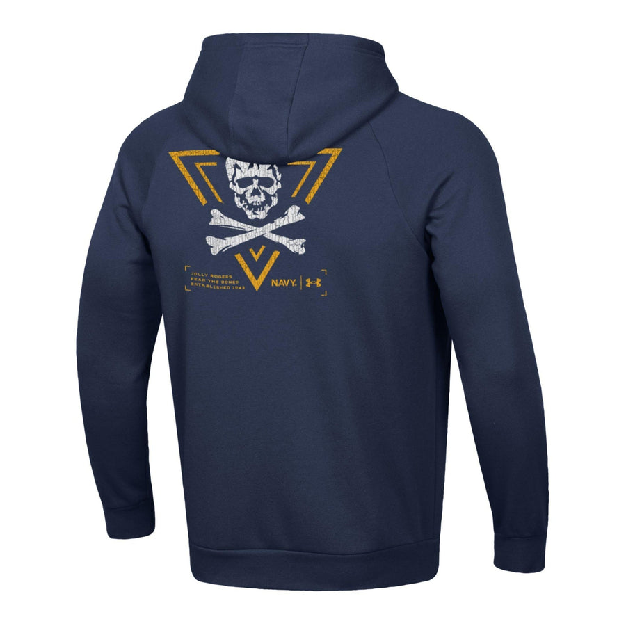 Navy Under Armour 2024 Rivalry Jolly Rogers Fear the Bones Triangle Fleece Hood (Navy)