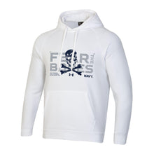 Load image into Gallery viewer, Navy Under Armour 2024 Rivalry Fear the Bones Skull Fleece Hood (White)