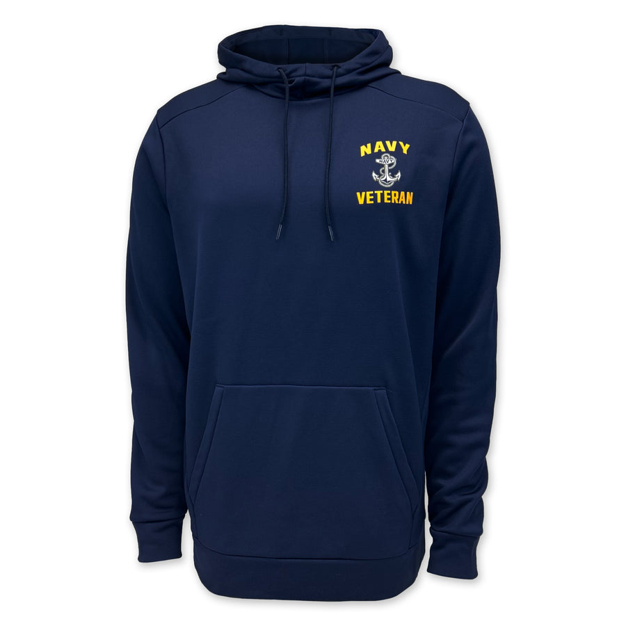 Navy Under Armour Left Chest Anchor Veteran Armour Fleece Hood (Navy)