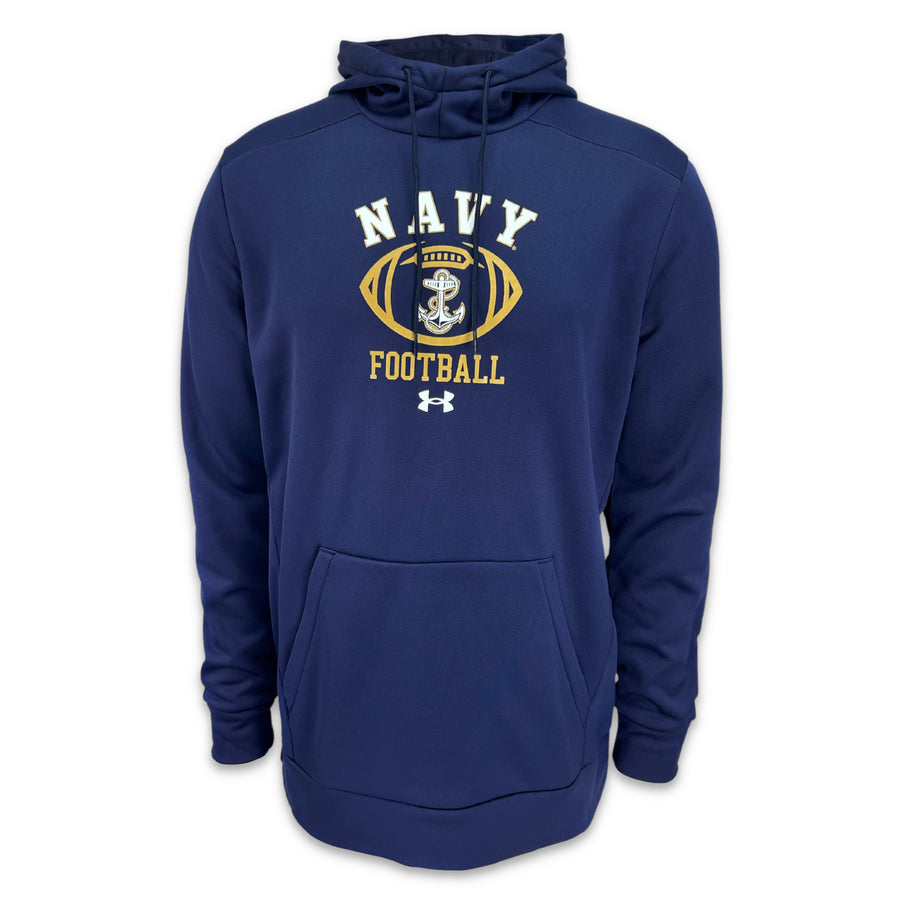Navy Football Under Armour Sideline Anchor Armour Fleece Hood (Navy)