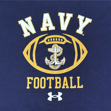 Load image into Gallery viewer, Navy Football Under Armour Sideline Anchor Armour Fleece Hood (Navy)