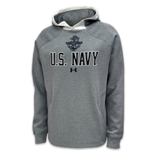 Load image into Gallery viewer, Navy Under Armour Gameday Double Knit Fleece Hood (Grey)