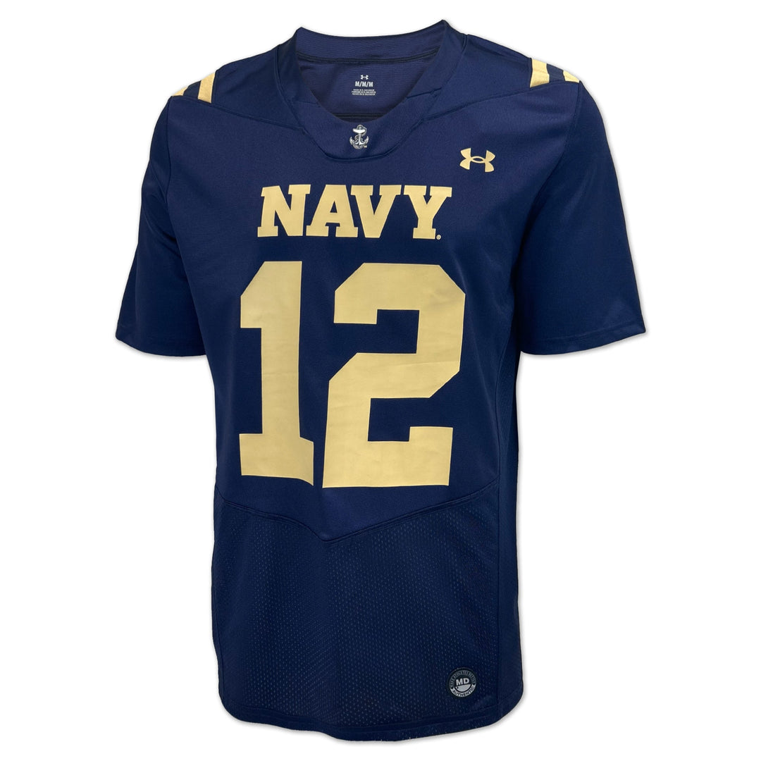 Navy Under Armour Sideline Replica #12 Football Jersey (Navy)