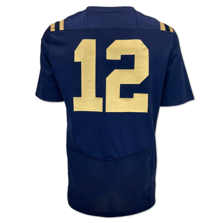 Navy Under Armour Sideline Replica #12 Football Jersey (Navy)