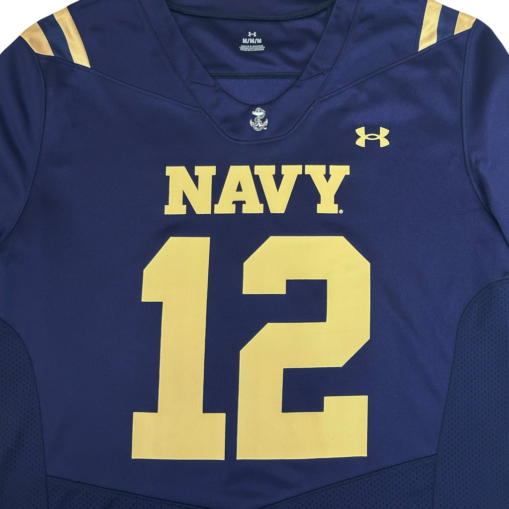 Navy Under Armour 2024 Sideline Replica #12 Football Jersey (Navy)
