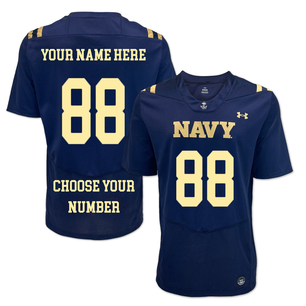 Navy Custom Under Armour 2024 Sideline Replica Football Jersey (Navy)