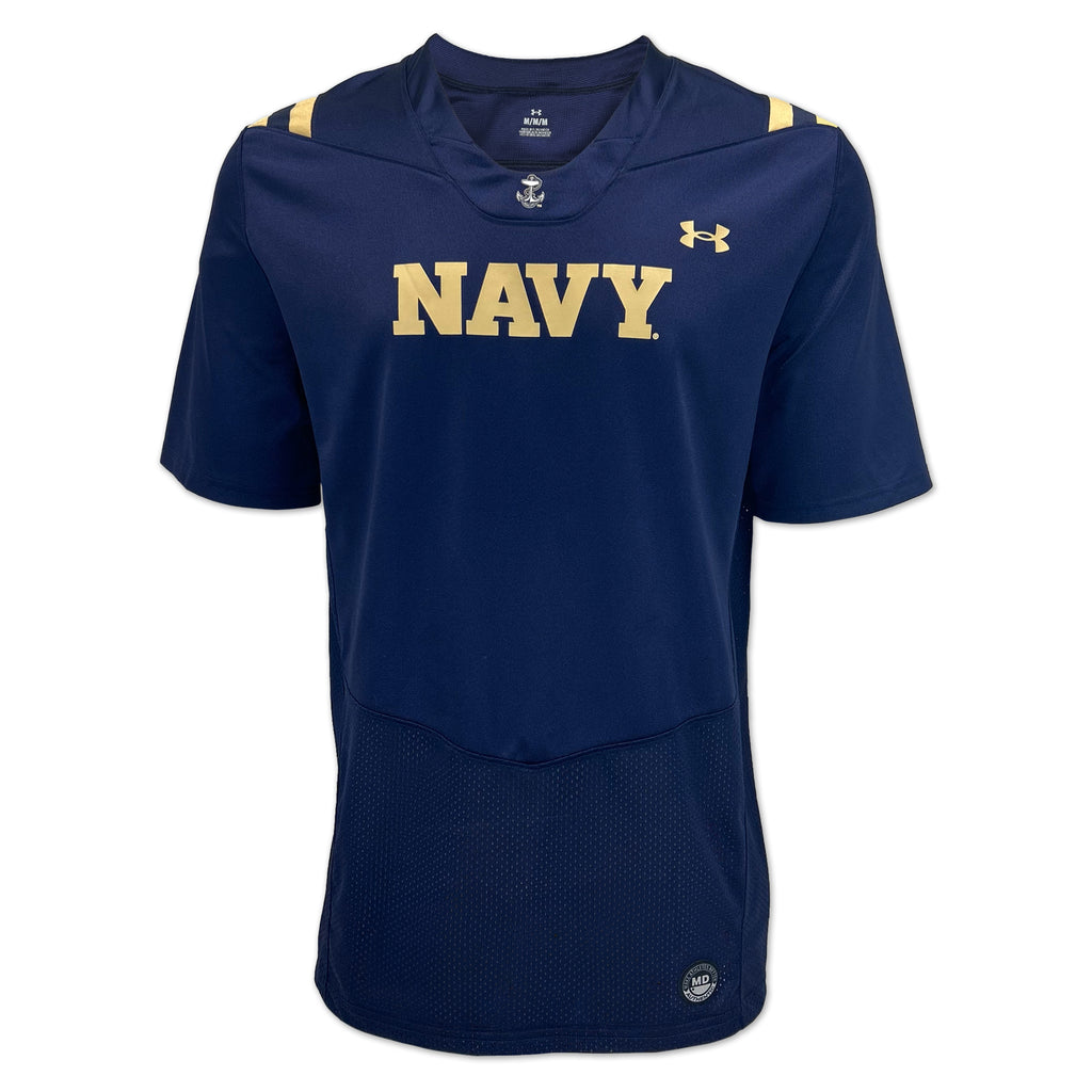 Navy Custom Under Armour 2024 Sideline Replica Football Jersey (Navy)