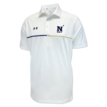 Load image into Gallery viewer, Navy Under Armour Sideline Playoff Chest Stripe Polo (White)