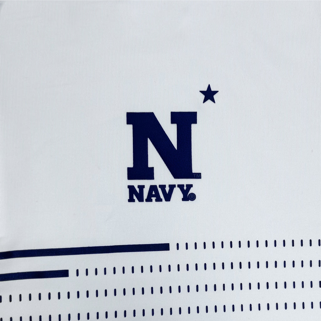 Navy Under Armour N* Sideline Stripe Polo (White)