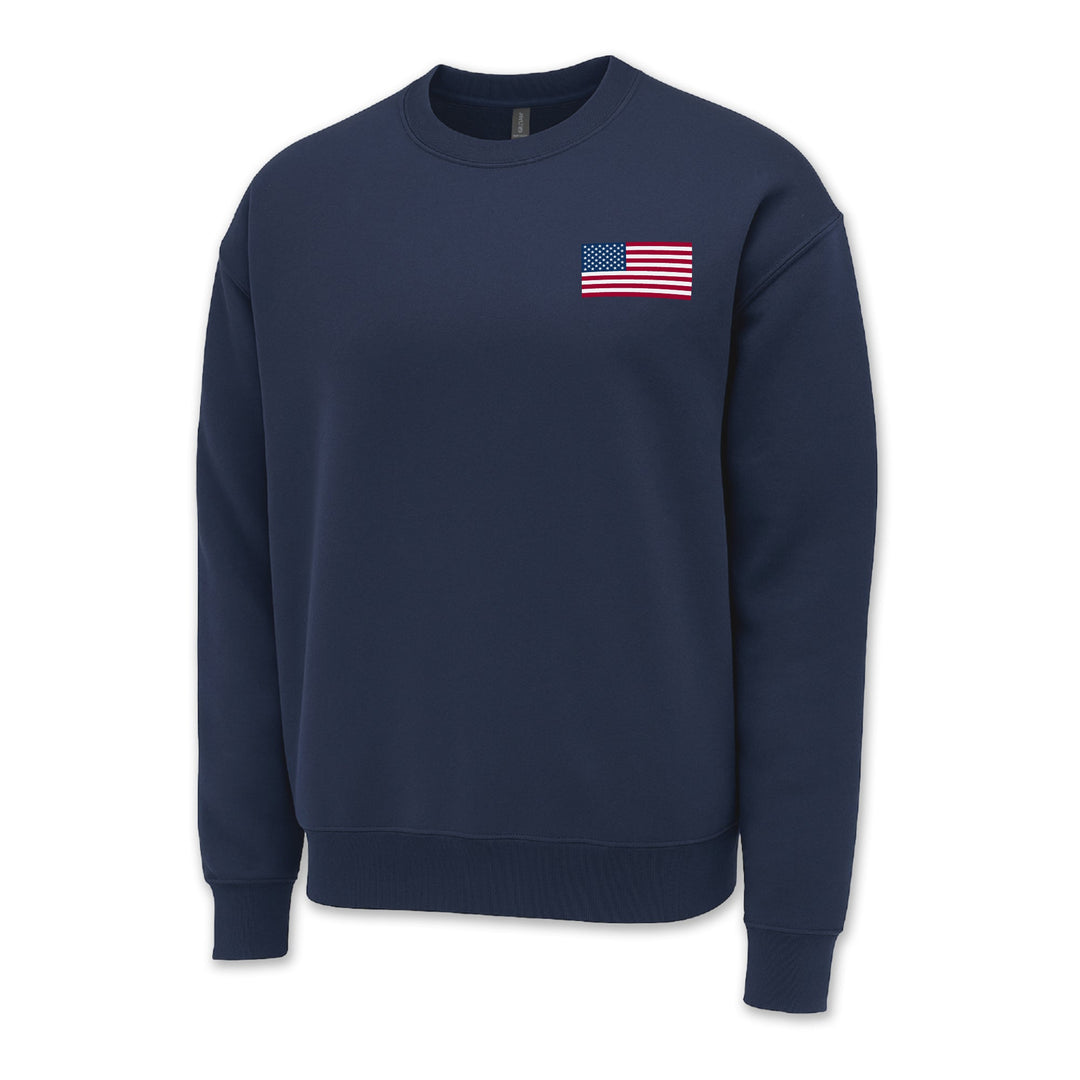 USA Flag Left Chest Crewneck